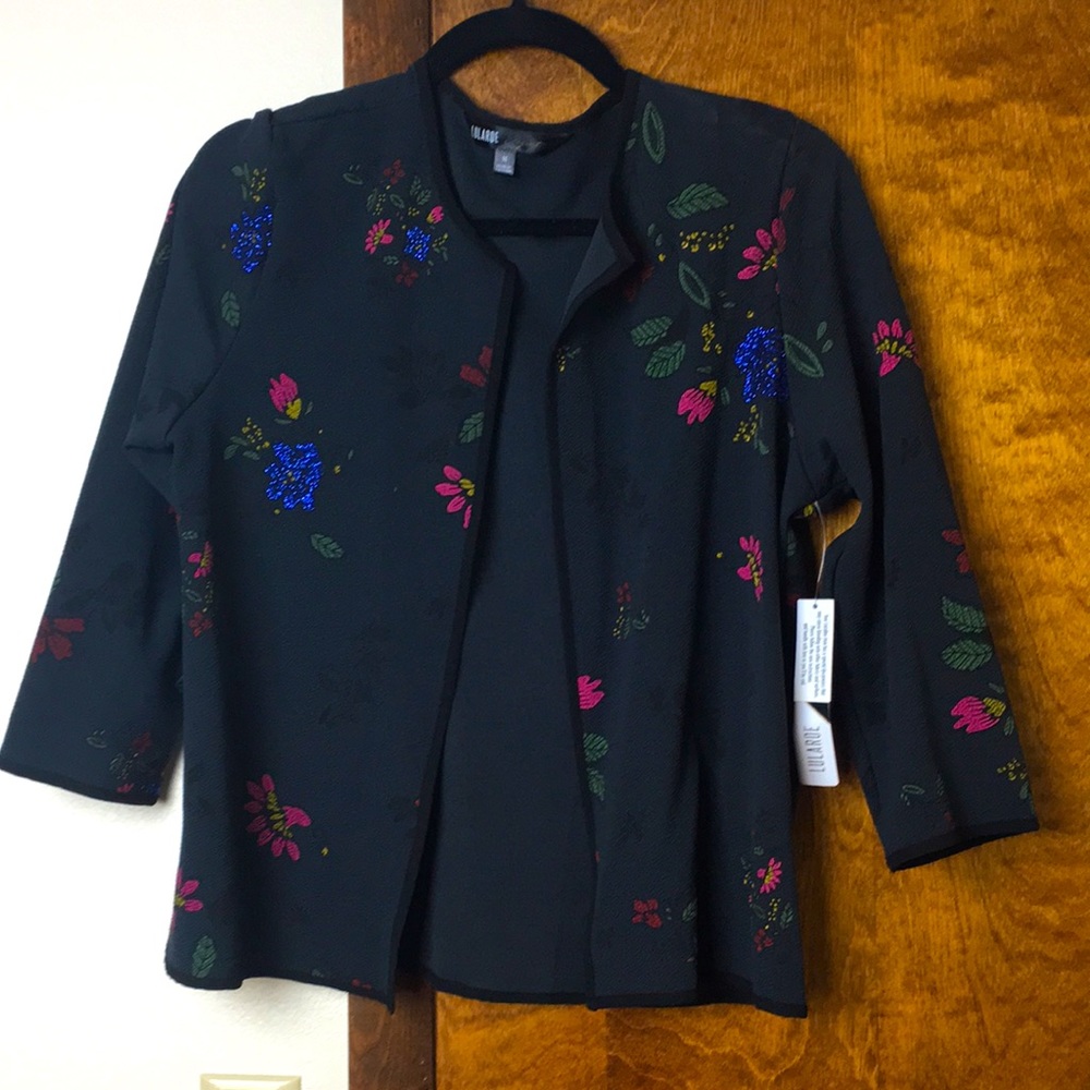 LulaRoe Medium Elegant Stella bolero dress jacket with floral pattern